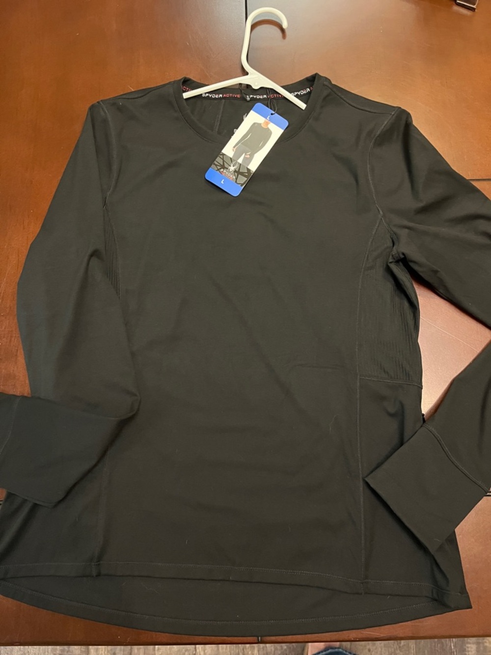 Spyder Black Long-Sleeve Athletic Crew